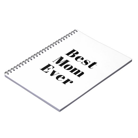 最高の母は白い黒のモダンタイポグラフィ ノートブック (左側)