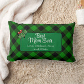 最高の母は緑の黒いクラシックプリドホリー ランバークッション (ブランケット)