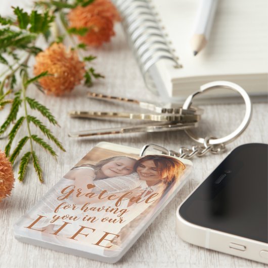 最高の母は2パーソナライズされた枚の写真と文字 キーホルダー (正面右)