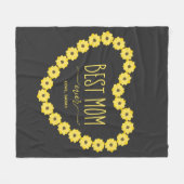 最高の母ひまわりハート名パーソナライズされた フリースブランケット (正面(横))