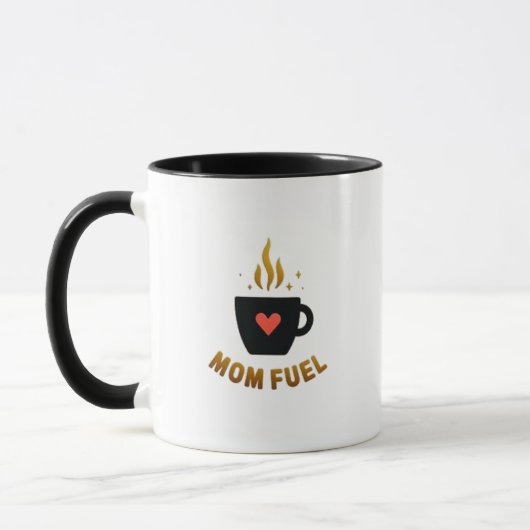最高の母へのギフト - "Mom Fuel" コーヒーマグ アイコン マグカップ (左)