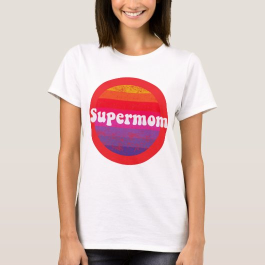 最高の母への母の日 スーパーママ Tシャツ (正面)