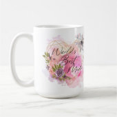 最高の母へ 世界の花束付き マザーズデイ 誕生日プレゼント コーヒーマグカップ (左)