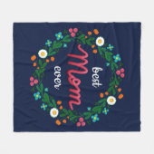 最高の母エバエレガントイフローラカラフルリース フリースブランケット (正面(横))