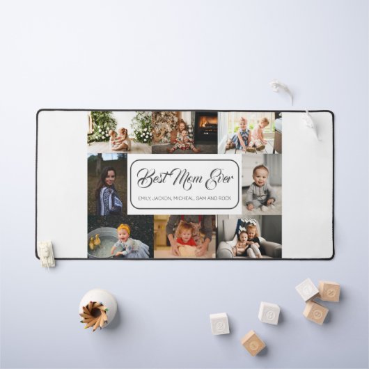 最高の母エバカスタムー8写真コラージュ デスクマット (キッズテーブル)