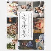 最高の母エバカスタムー8写真コラージュ フリースブランケット (正面)