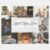 最高の母エバカスタムー8写真コラージュ フリースブランケット (正面(横))