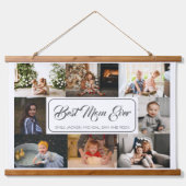 最高の母エバカスタムー8写真コラージュ 吊り下げ型タペストリー (正面)