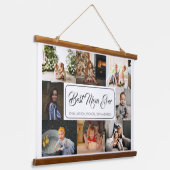 最高の母エバカスタムー8写真コラージュ 吊り下げ型タペストリー (傾斜あり)