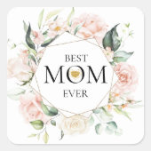 最高の母エバカラフルフローラリース スクエアシール (正面)