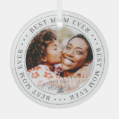 最高の母エバクラシックーシンプル ガラスオーナメント (正面)