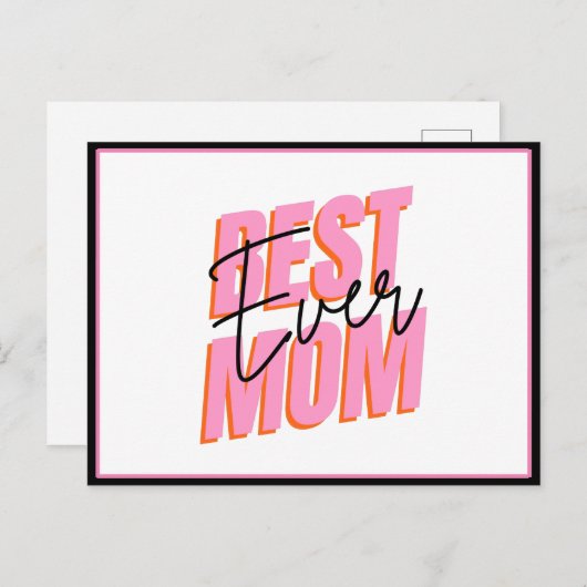 最高の母エバモダンタイポグラフィ母の日シック ポストカード (正面/裏面)