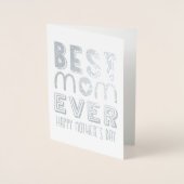 最高の母エバモダンタイポグラフィ |母の日 箔カード (正面)