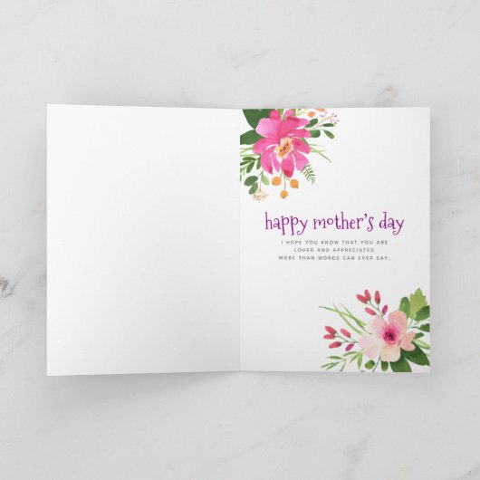 最高の母エバモダンーパープルブルーフローラ水色 カード (内部)