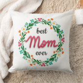 最高の母エバモダンー明るいカラフルフローラリース クッション (ブランケット)