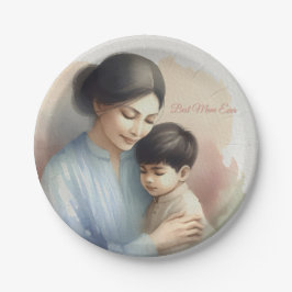 最高の母エバーウォーターイラストレーション ペーパープレート