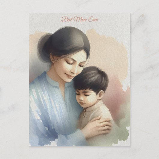最高の母エバーウォーターイラストレーション ポストカード (正面)