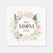 最高の母エバーカラフルフローラリースナプキンス スタンダードカクテルナプキン (正面)