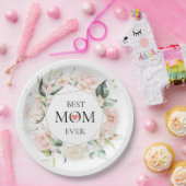 最高の母エバーカラフルフローラリースナプキンス ペーパープレート (パーティー)