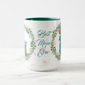 最高の母エバーグリーンリースヴィンテージ母の日おもしろい マグカップ (中央)