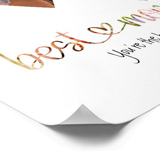 最高の母エバータイポグラフィアート4ハート形フォト ポスター (角)