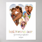 最高の母エバータイポグラフィアート4ハート形フォト ポスター (正面)