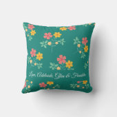 最高の母エバーデイジーヴィンテージブーケイングリーン クッション (裏面)