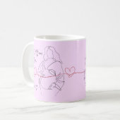 最高の母エバートレンディー1行妊娠ハート コーヒーマグカップ (正面左)