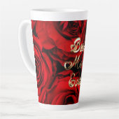 最高の母エバーハートレッドローズフローラ カフェラテマグ (左アングル)