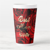 最高の母エバーハートレッドローズフローラ カフェラテマグ (正面)