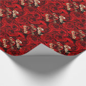 最高の母エバーハートレッドローズフローラ ラッピングペーパー (角)