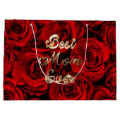 最高の母エバーハートレッドローズフローラ ラージペーパーバッグ (裏面)