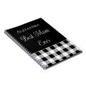 最高の母エバーバッファロープレイド白黒エプロン ノートブック (右側)