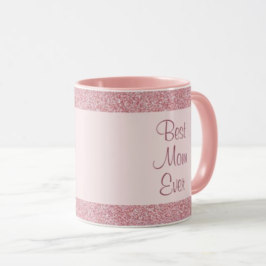 最高の母エバーバラ金ゴールドグリッターテンプレート マグカップ (正面右)