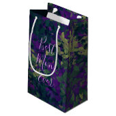 最高の母エバーパープルガーデン花模様ハンドハ色彩の鮮やかンド スモールペーパーバッグ (裏面アングル)
