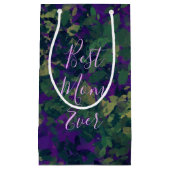 最高の母エバーパープルガーデン花模様ハンドハ色彩の鮮やかンド スモールペーパーバッグ (正面)