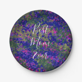 最高の母エバーパープルブルーガーデンフローラ色彩の鮮やか ペーパープレート