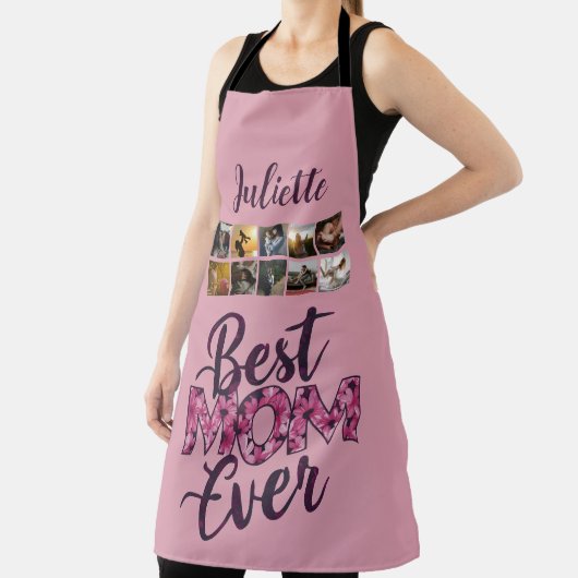 最高の母エバーピンクフローラタイポグラフィ エプロン (インサイチュ)