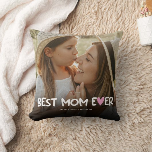 最高の母エバーファミリーフォト装飾用クッション クッション (ブランケット)