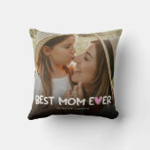 最高の母エバーファミリーフォト装飾用クッション クッション (裏面)