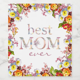 最高の母エバーフローラエレガント陽気なボホ ワインラベル