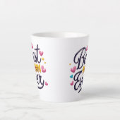 最高の母エバーフローララテマエレガントグ – 12 oz カフェラテマグ (正面)