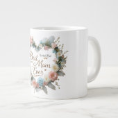 最高の母エバーフローラリースエレガント – ジャンボマグ ジャンボコーヒーマグカップ (正面右)