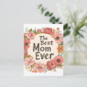 最高の母エバーフローラ母の日の休日はがき シーズンポストカード (スタンド正面)