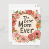 最高の母エバーフローラ母の日の休日はがき シーズンポストカード (正面/裏面)