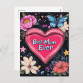 最高の母エバーフローラ母の日の休日はがき シーズンポストカード (正面/裏面)