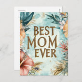 最高の母エバーフローラ母の日の休日はがき シーズンポストカード (正面/裏面)