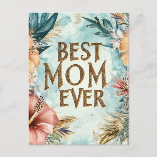 最高の母エバーフローラ母の日の休日はがき シーズンポストカード (正面)
