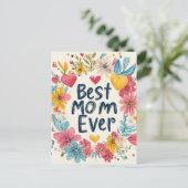 最高の母エバーフローラ母の日の休日はがき シーズンポストカード (スタンド正面)