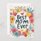 最高の母エバーフローラ母の日の休日はがき シーズンポストカード (正面/裏面)